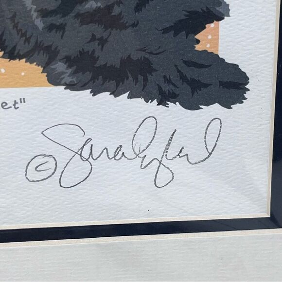 Matted Newfoundland Dogs Red Wine Beach Sunset Art Print - Picture 6 of 8